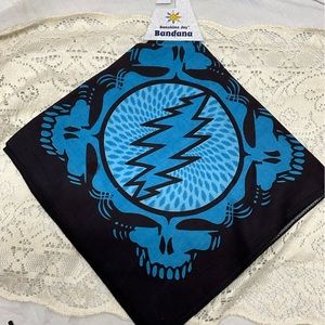 Grateful Dead Dead Head Steal Your Face SYF Bandana Blue NWT